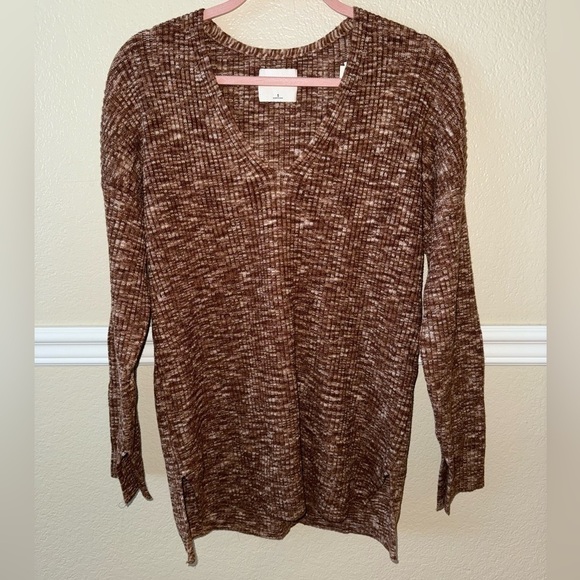 NEW w/ Tags Abercrombie & Fitch Brown Long Sleeve Ribbed Shirt Small Oversized - Picture 3 of 9
